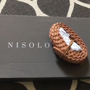 Nisolo Talia Braided Belt Natural Size M